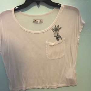 white hollister crop top